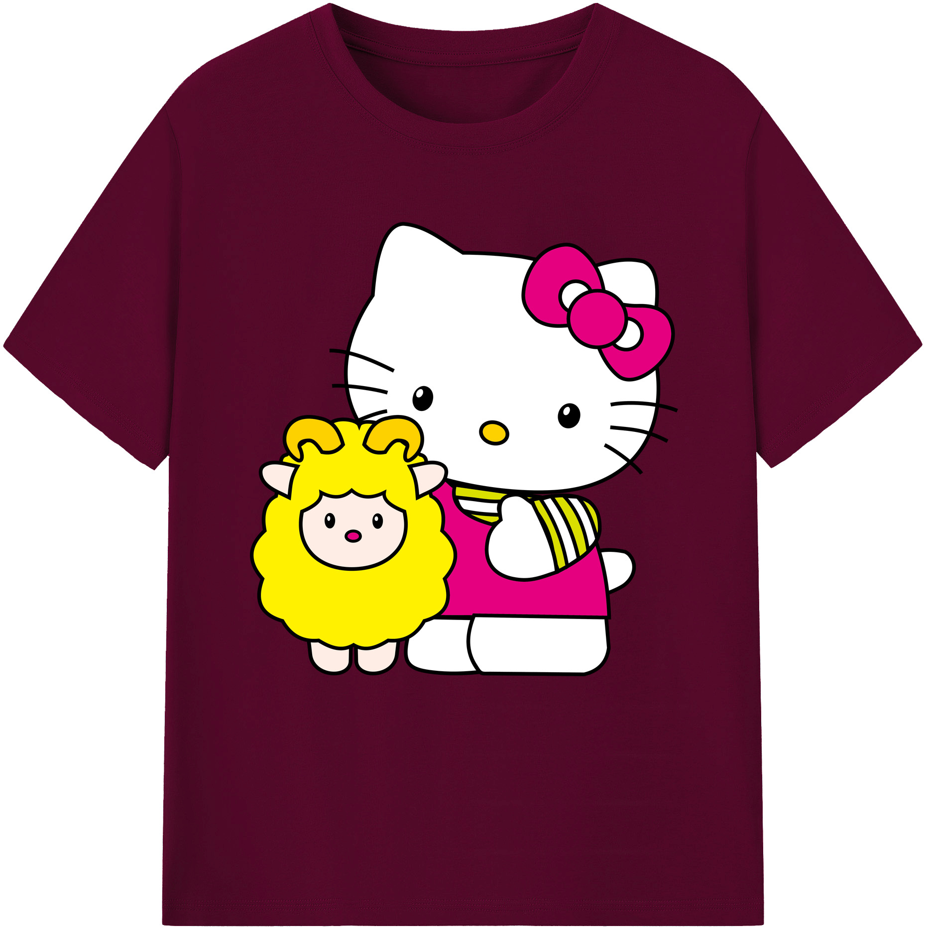 （画像用） Hello Kitty ハローキティ レディースカジュアルプリントTシャツ（綿100％）